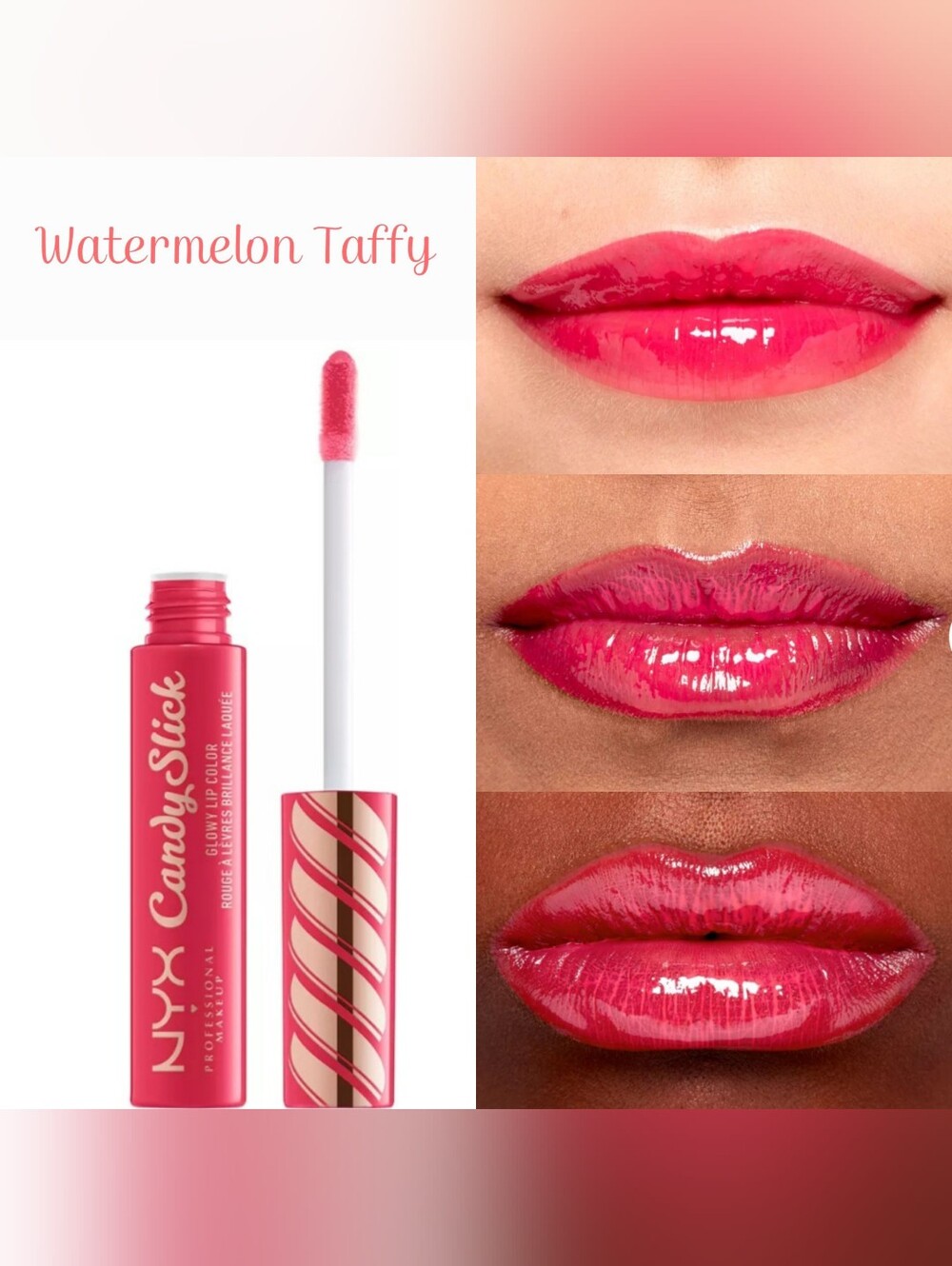 NYX Candy Slick WATERMELON TAFFY Glowy Lip Color CSLGLC02 Brand New & Sealed